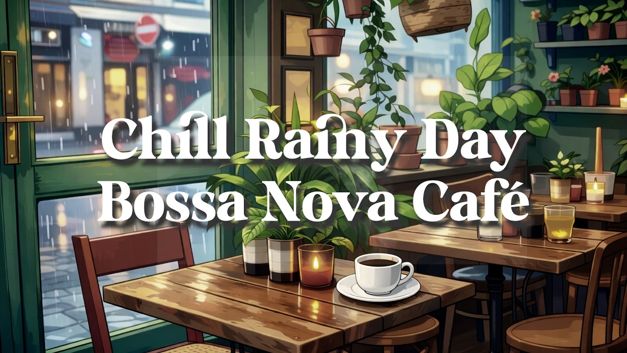 Chill LoFi Rainy Day Bossa Nova Café for Study, Work, focus | Cozy Rainy Day, Café Vibes