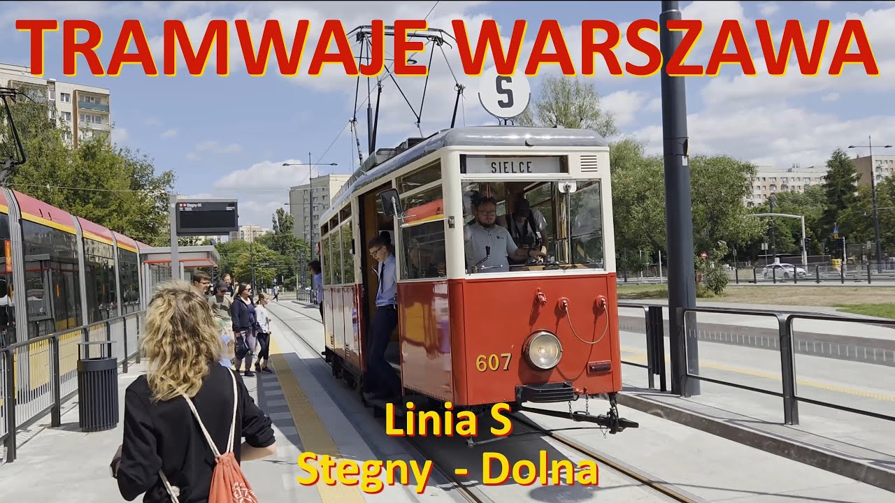Tramwaje Warszawa. CAB RIDE. Linia S Stegny - Dolna/Ride on a historic tram in Warsaw on a new route