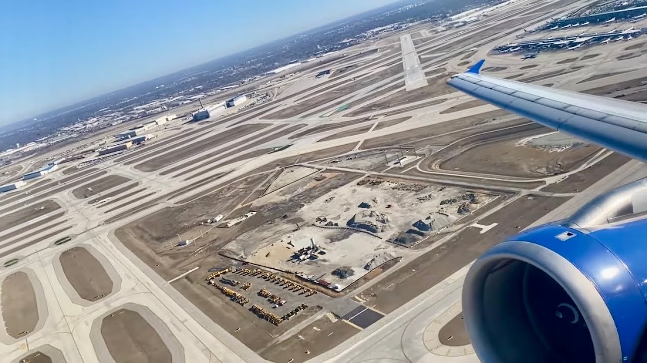 Blue sky Chicago takeoff - ORD-MSN - United Airlines - Airbus A320-200 - Full Takeoff & Landing