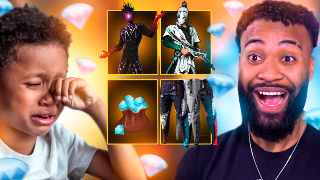 GASTEI MUITO DINHEIRO NA CONTA DESSE INSCRITO! COMPREI TUDO E BUGUEI O FREE FIRE!!