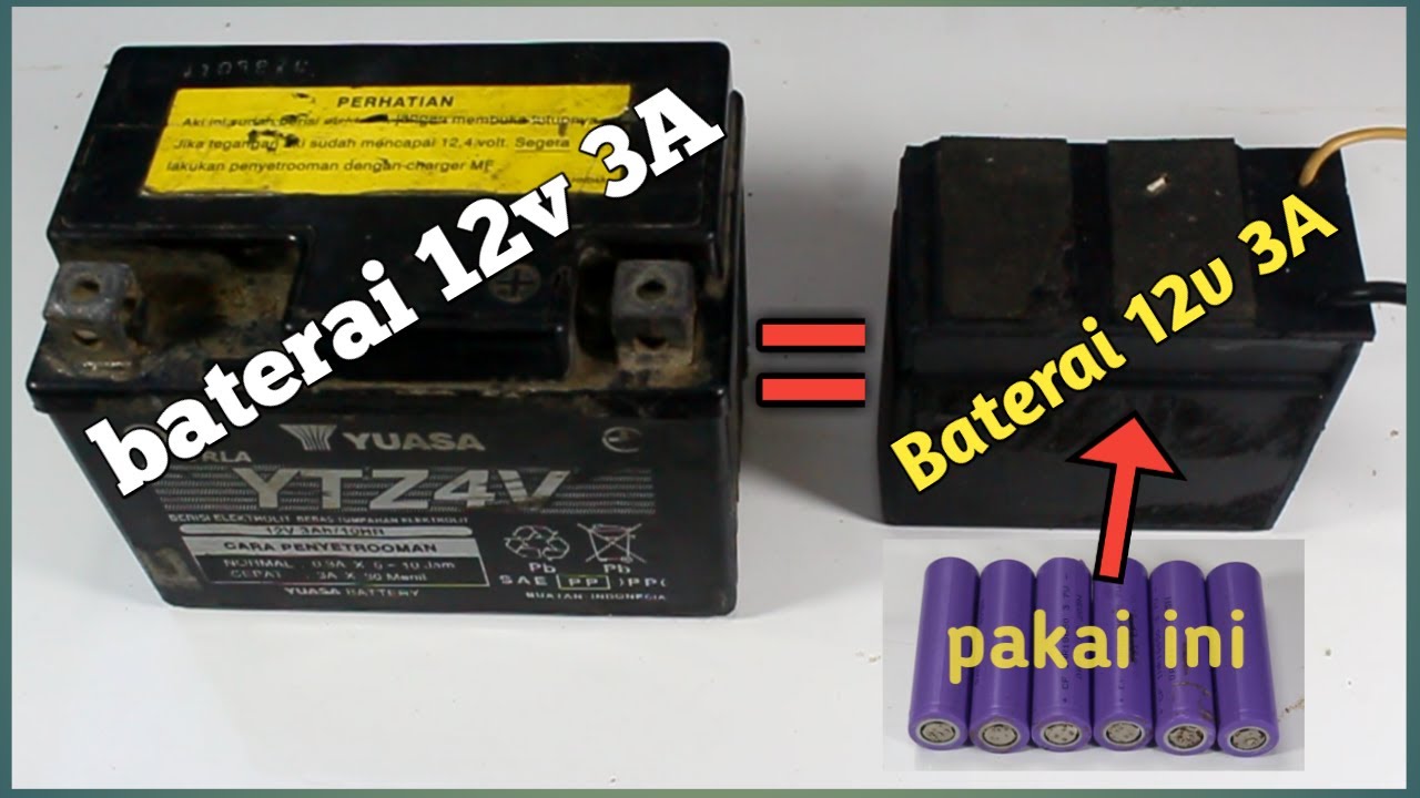 cara membuat aki 12v dari baterai bekas