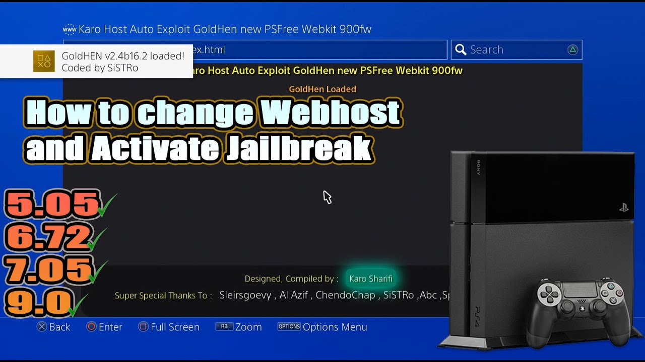 How to change webhost to activate jailbreak | PS4 Jailbreak 5.05-9.0