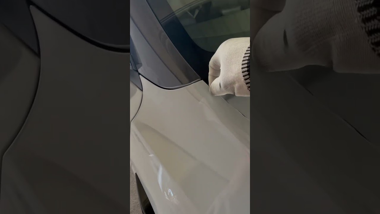 Wrapping Tesla Model Y With Nardo Gray Vinyl Wrap Super Gloss #wowcarwrap #carwrap #vinylwrap #car