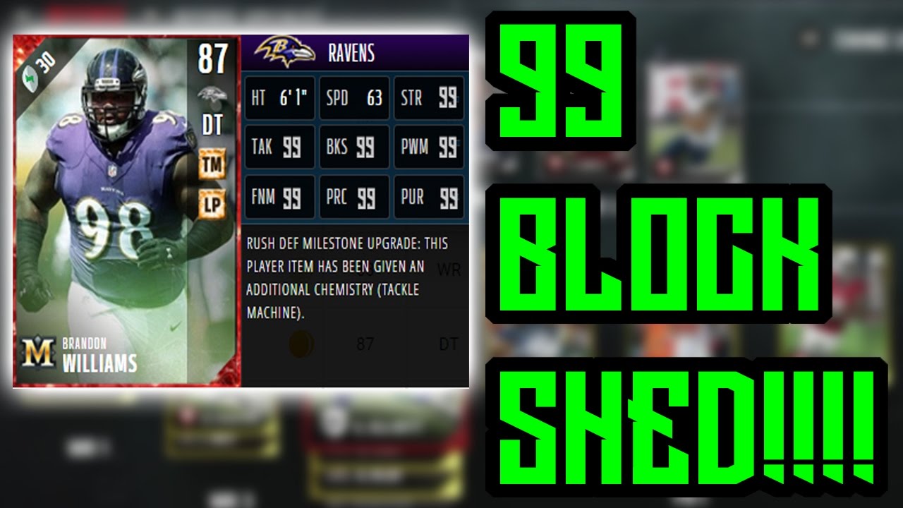 How To Get Brandon Williams To 99 Block Shed!! | MUT 17 Chemistry's Breakdown