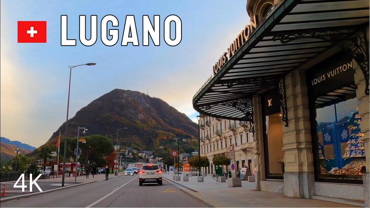 Downtown Lugano, Switzerland, Sunset
