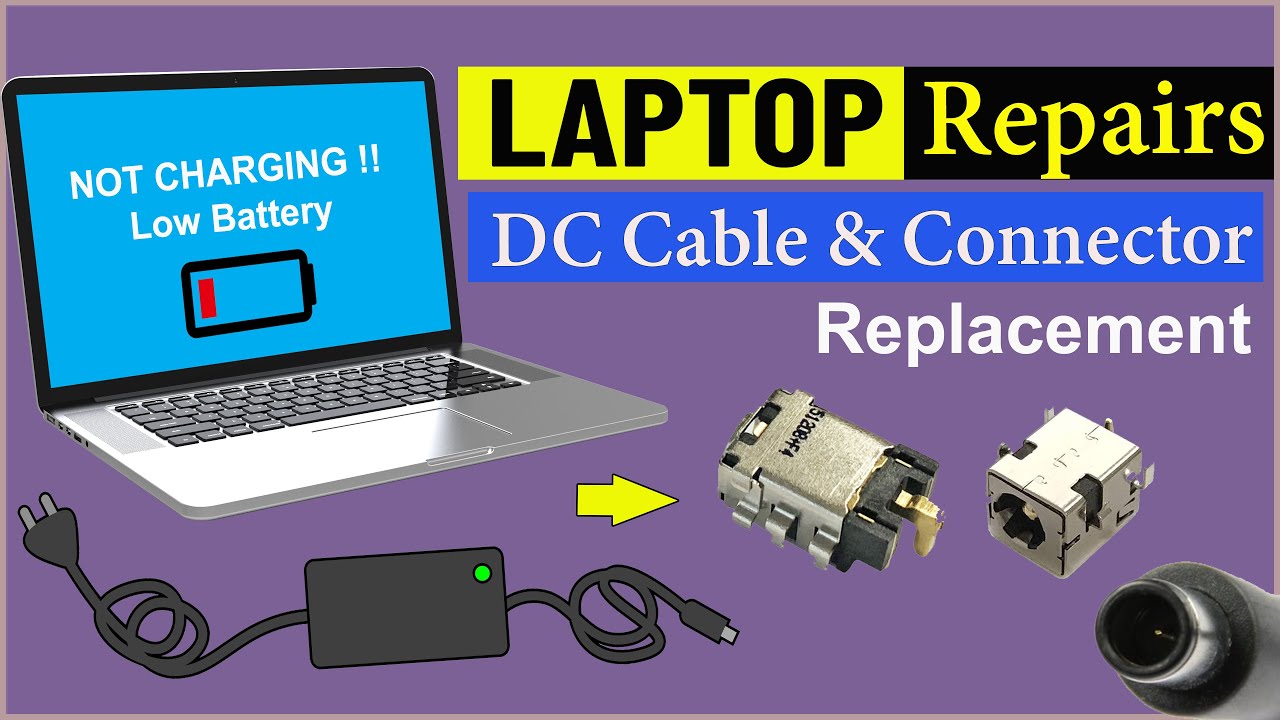 Laptop Power Connector & DC Cable replacement  🛠✔💥