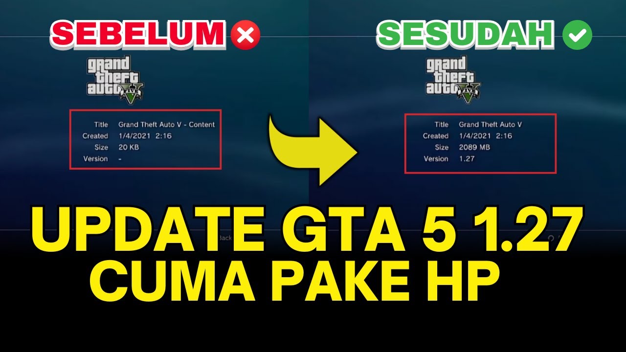 Update GTA V PS3 ke Versi 1.27 Cuma LEWAT HP