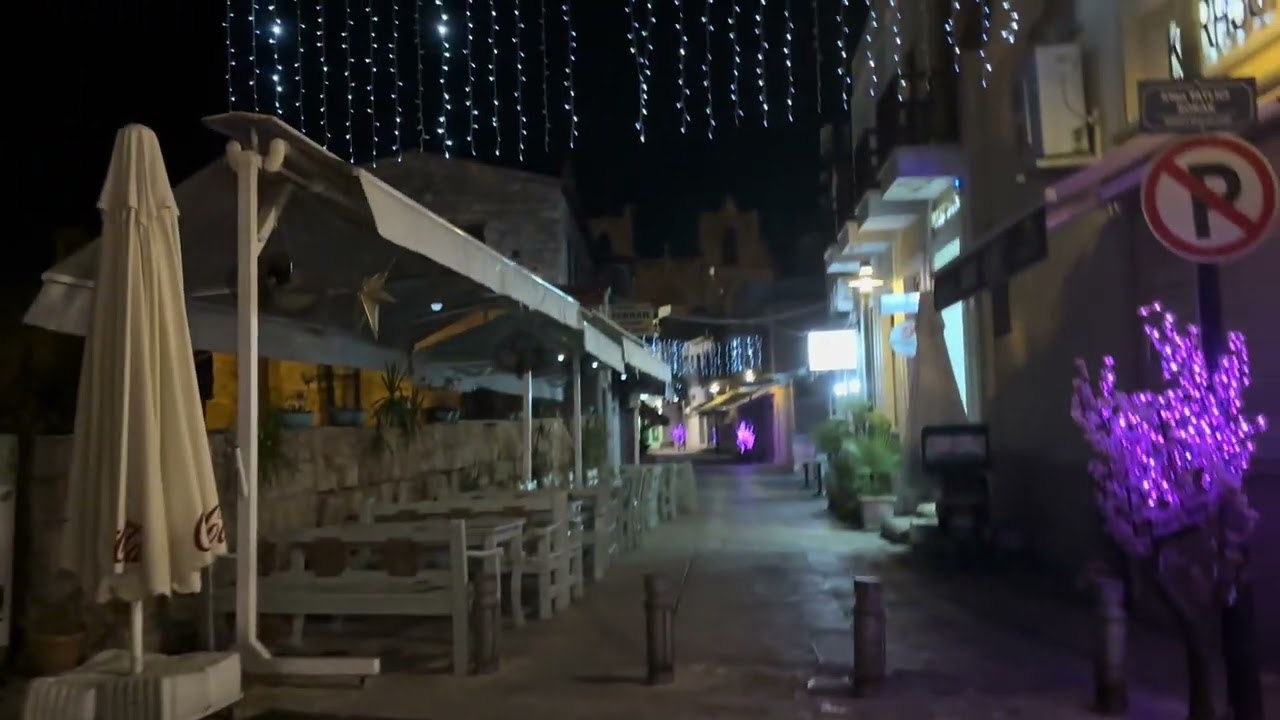 Walking in cyprus at night