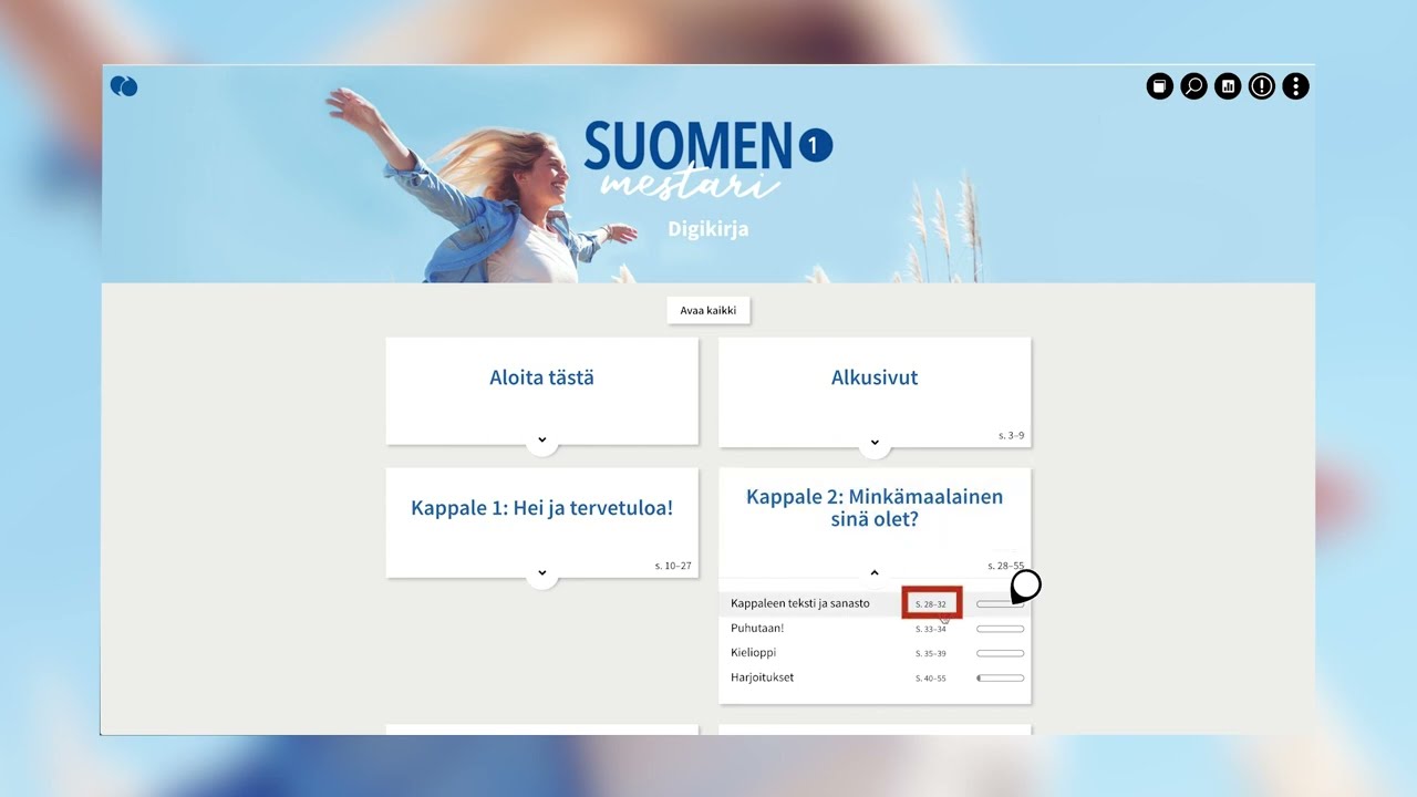 Suomen mestari 1 digikirja ohjevideo