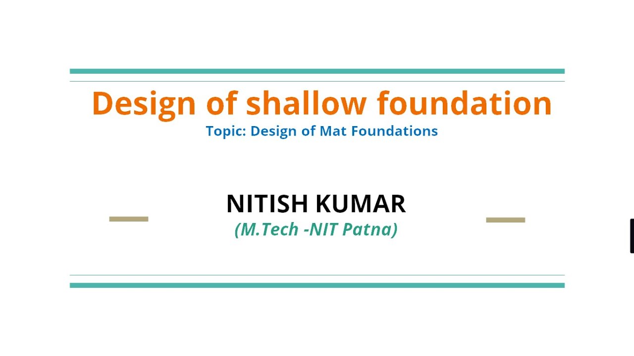 Design of Mat foundations