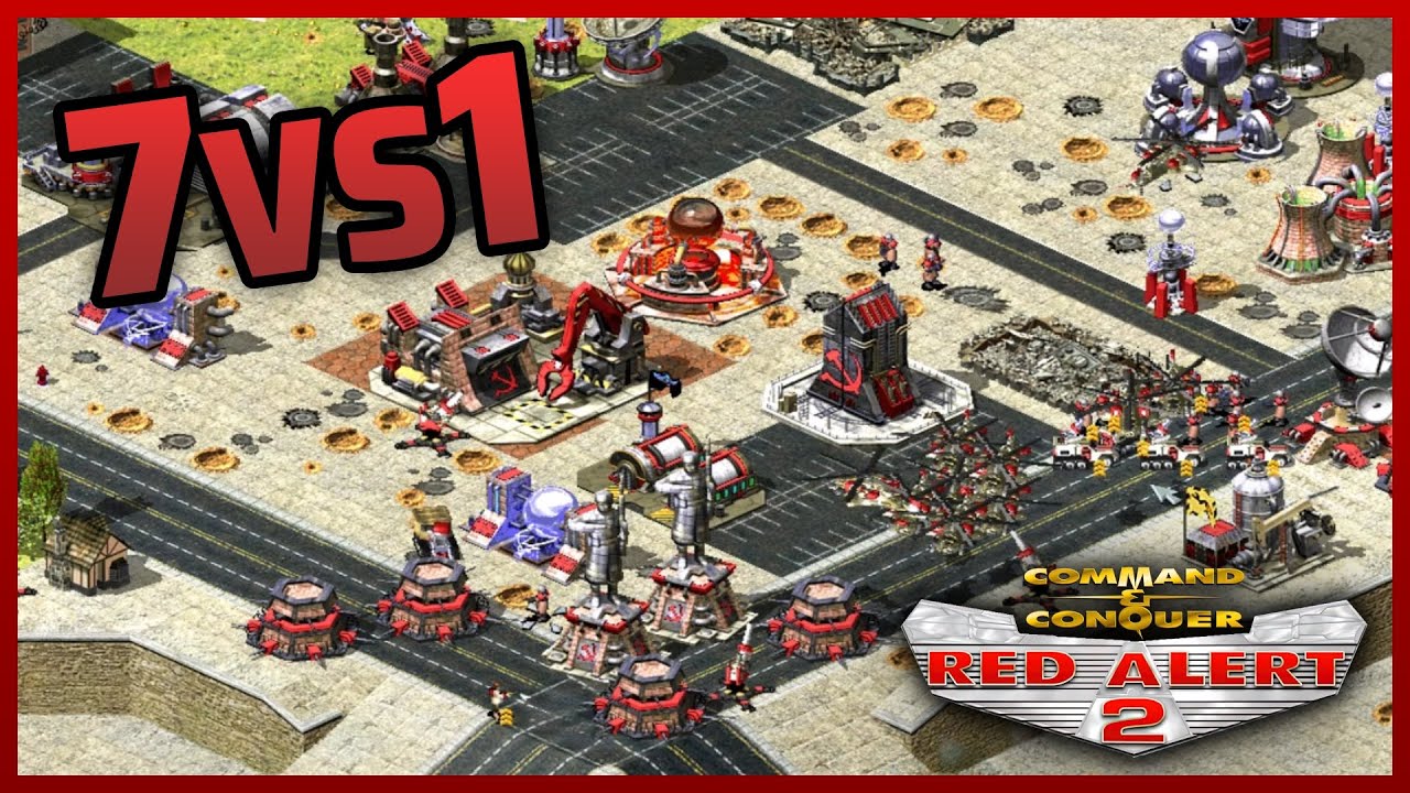 Red Alert 2 | Invasion Map | (7 vs 1 + Superweapons)
