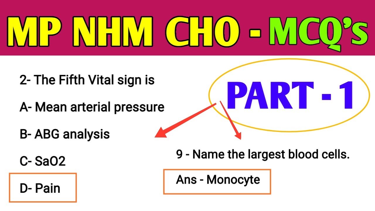 MP NHM CHO VACANCY 2023 - PART 1 - IMPORTANT MCQ QUESTIONS  + MP CHO PREVIOUS PAPERS