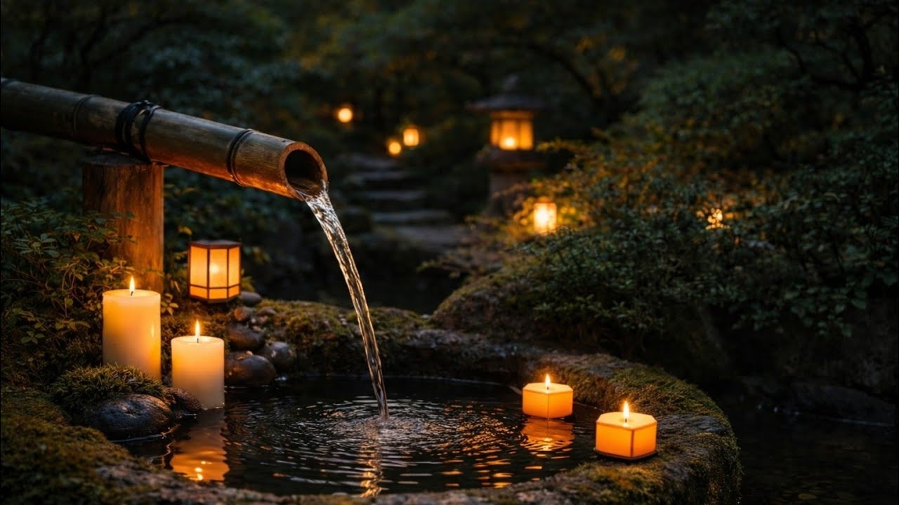 Relaxing Music Relieves Stress, Anxiety & Depression 🌿 Bamboo Water Sounds + Healing Piano (1 Hour)