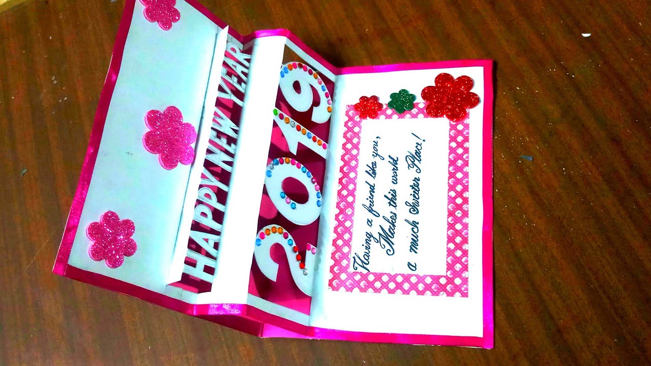How to make pop-up happy new year 2019 greetings card