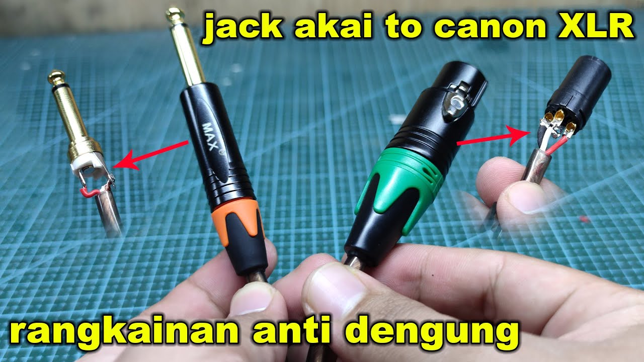CARA merakit menyolder kabel jack canon XLR ke jack akai anti dengung