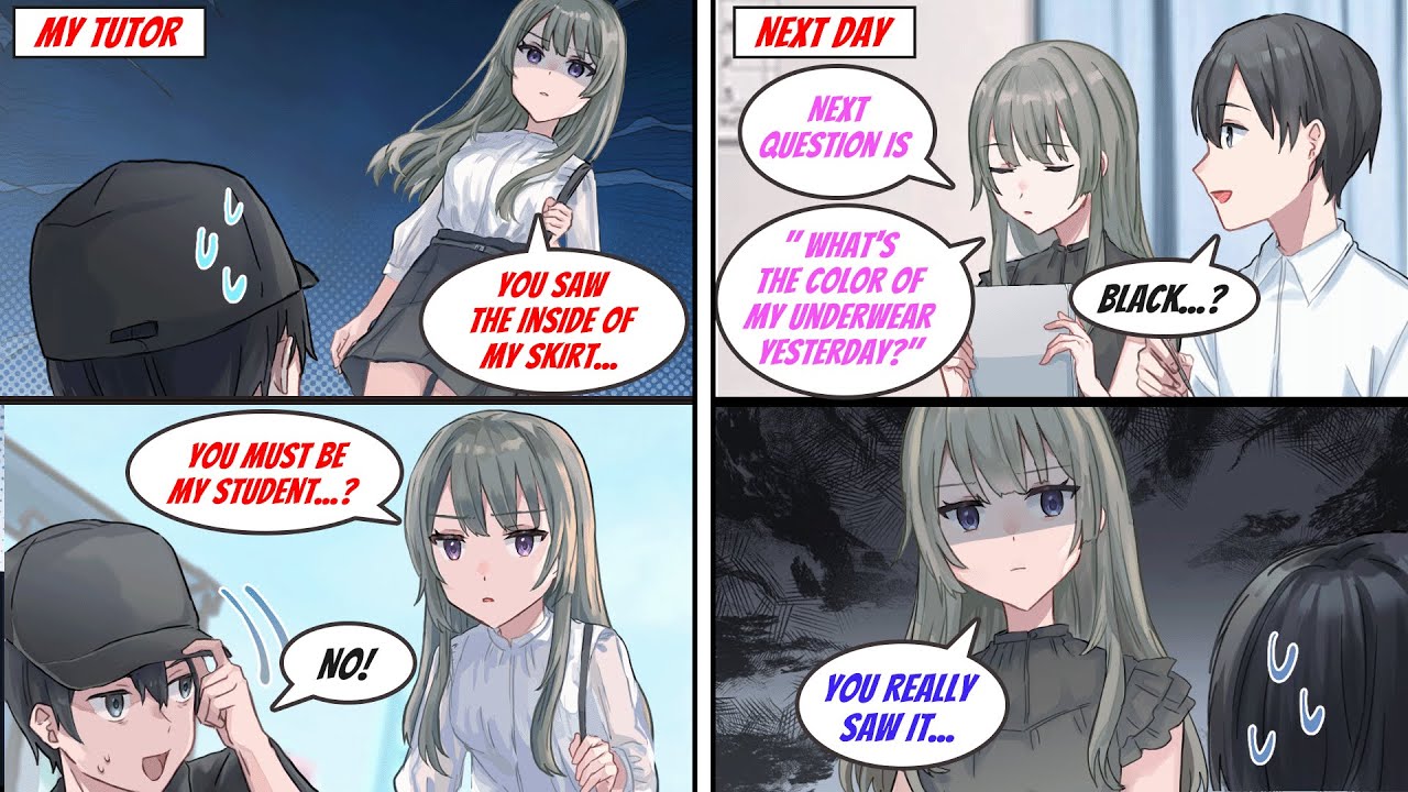 ［Manga dub］I happened to see the inside of the skirt of my tutor so...［RomCom］