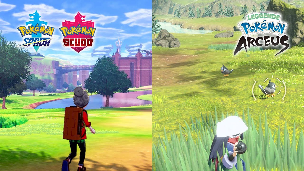 Breve confronto grafico tra Leggende Pok&eacute;mon: Arceus e Spada e Scudo