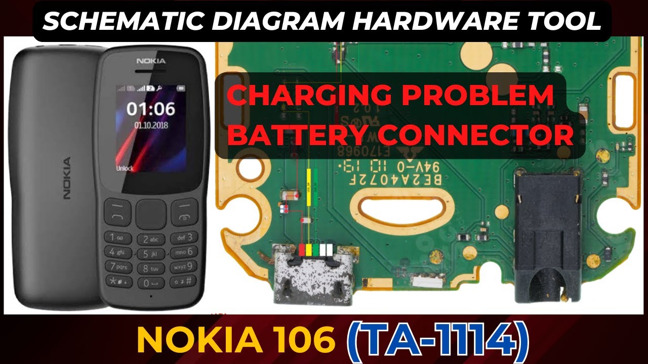 Nokia 106 ta-1114 charging not working | battery connector ways | Schematic Diagram | DMR SOLUTION