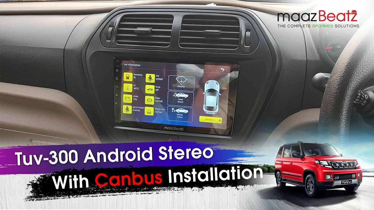 Mahindra TUV-300  Android stereo with Canbus Installation and Review First Time In India |Maazbeatz|