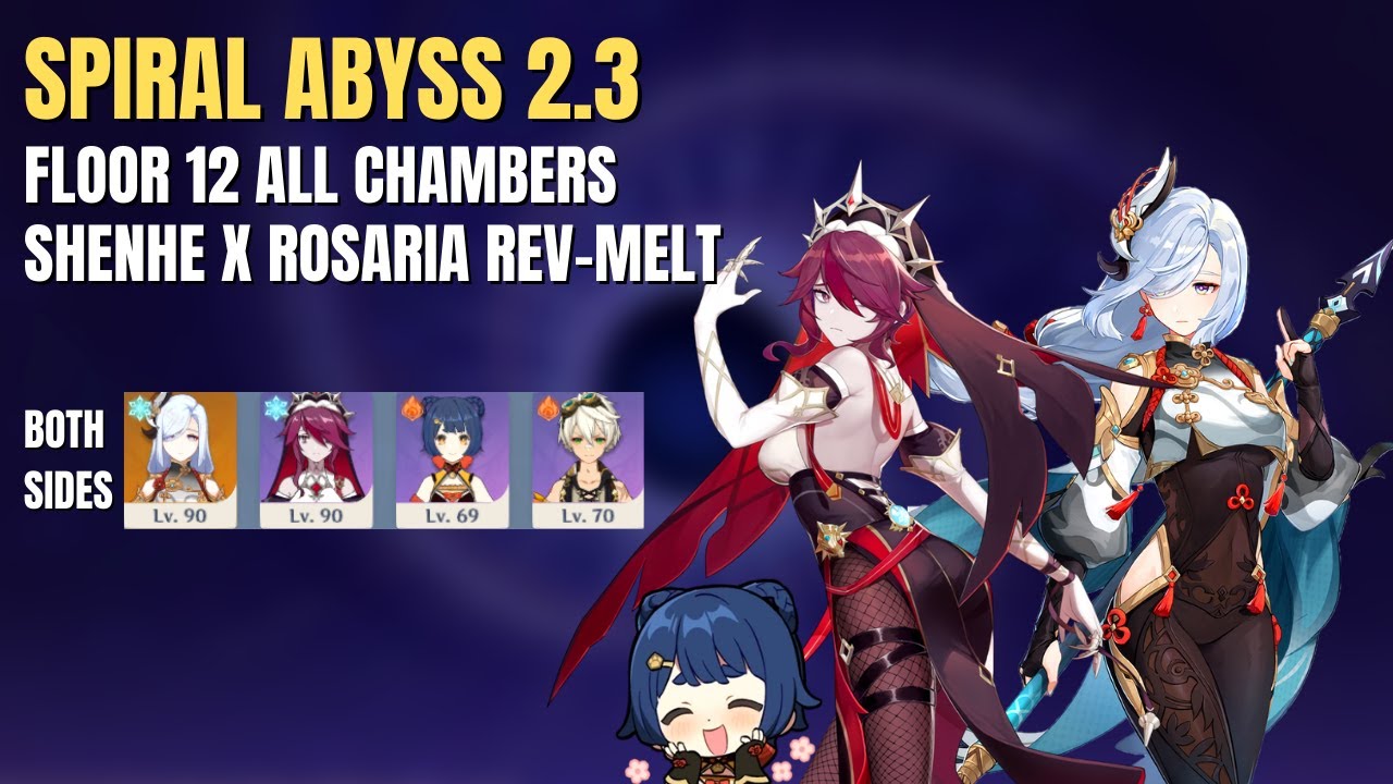 Spiral Abyss 2.3 | Shenhe x Rosaria Reverse Melt - Floor 12 All Chambers (9 Stars) | Genshin Impact