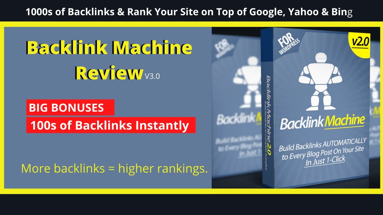 Backlink Machine Review V3.0 + Demo | Don't Miss Out My Custom BONUSES