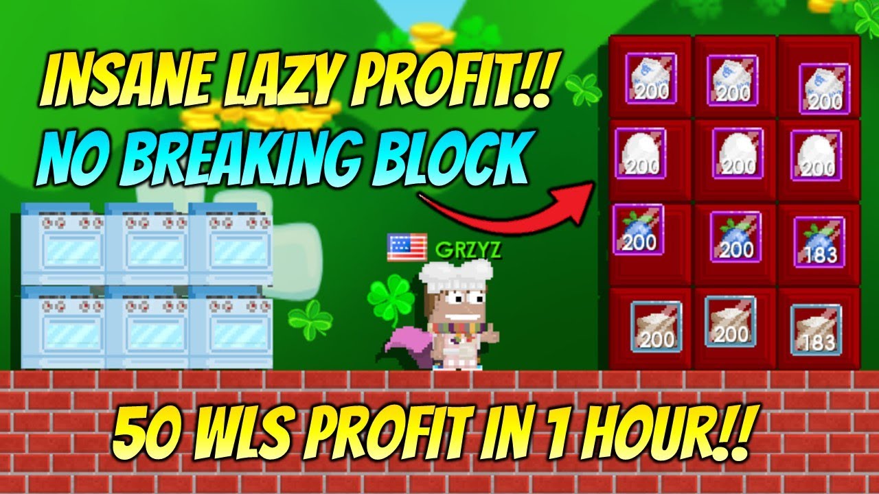 INSANE LAZY PROFIT NO BREAKING! [50 WLS IN 1 HOUR] - GROWTOPIA PROFIT 2021 | GRZYZ GT