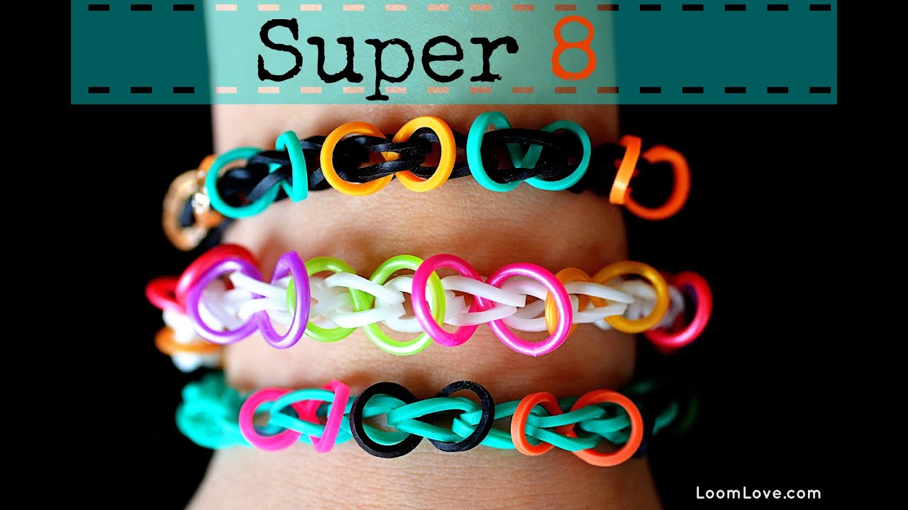 How to Make a Rainbow Loom Super 8 Bracelet
