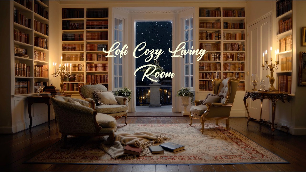 Victorian Cozy Lofi ❄️ Study & Reading Music | Snowfall Outside a Warm 19th Century Living Room