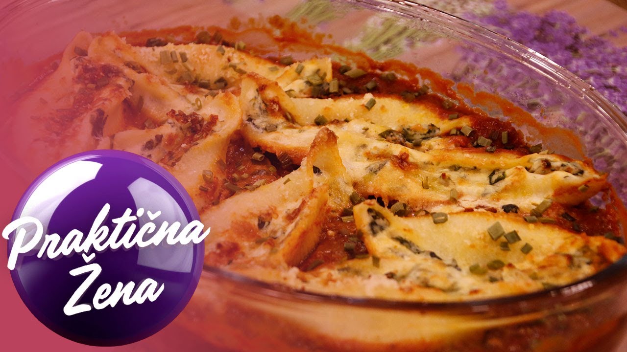Praktična žena – Pasta školjka sa rikota sirom i spanaćem na mlevenom mesu