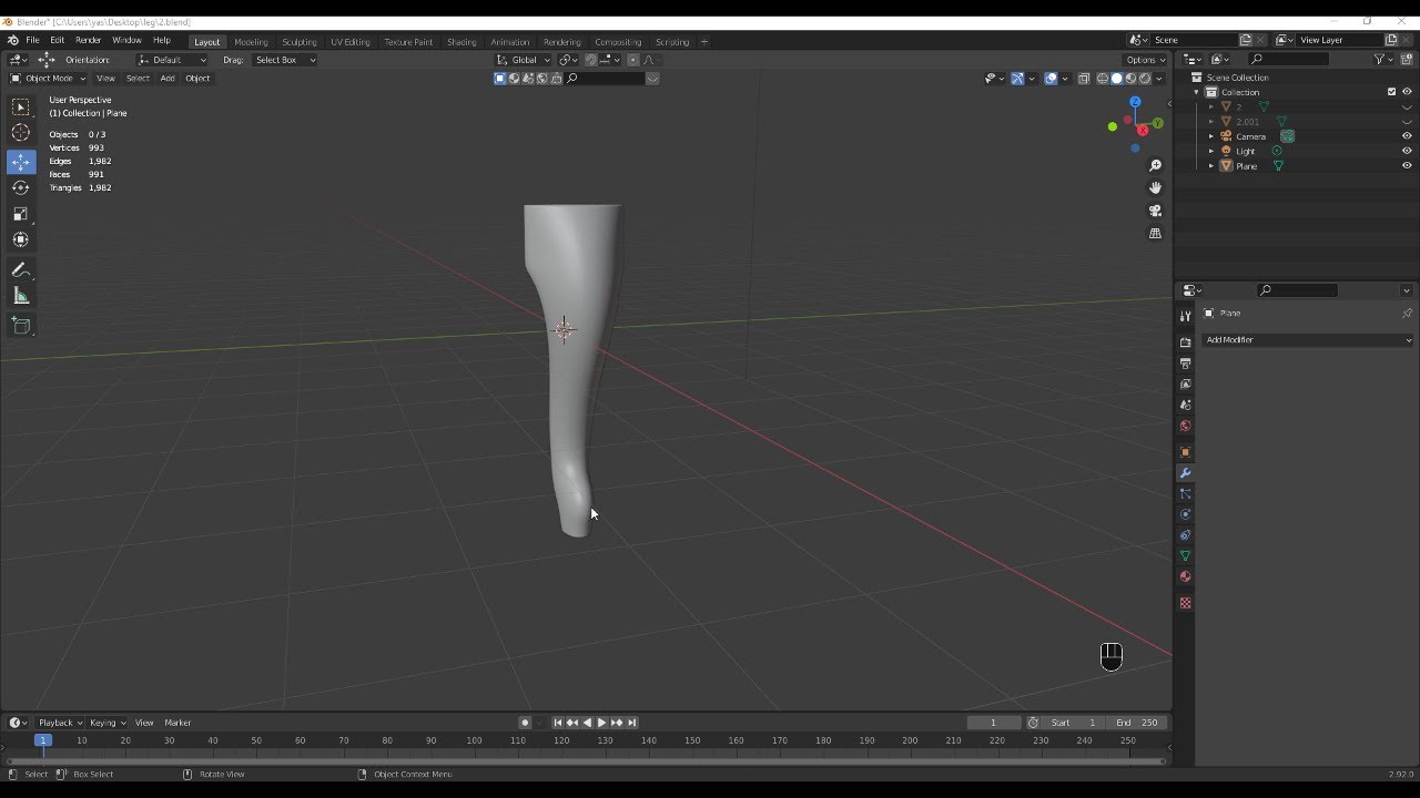 Blender 2.92 furniture modeling