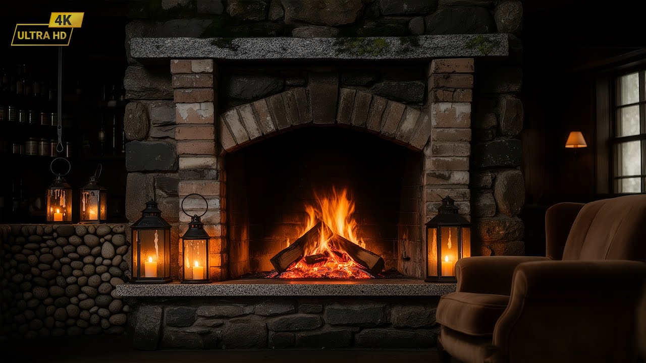 12 Hours Cozy Fireplace ASMR🔥4K Ultra HD Crackling Fire Sounds for Sleep, Relax, Stress Relief