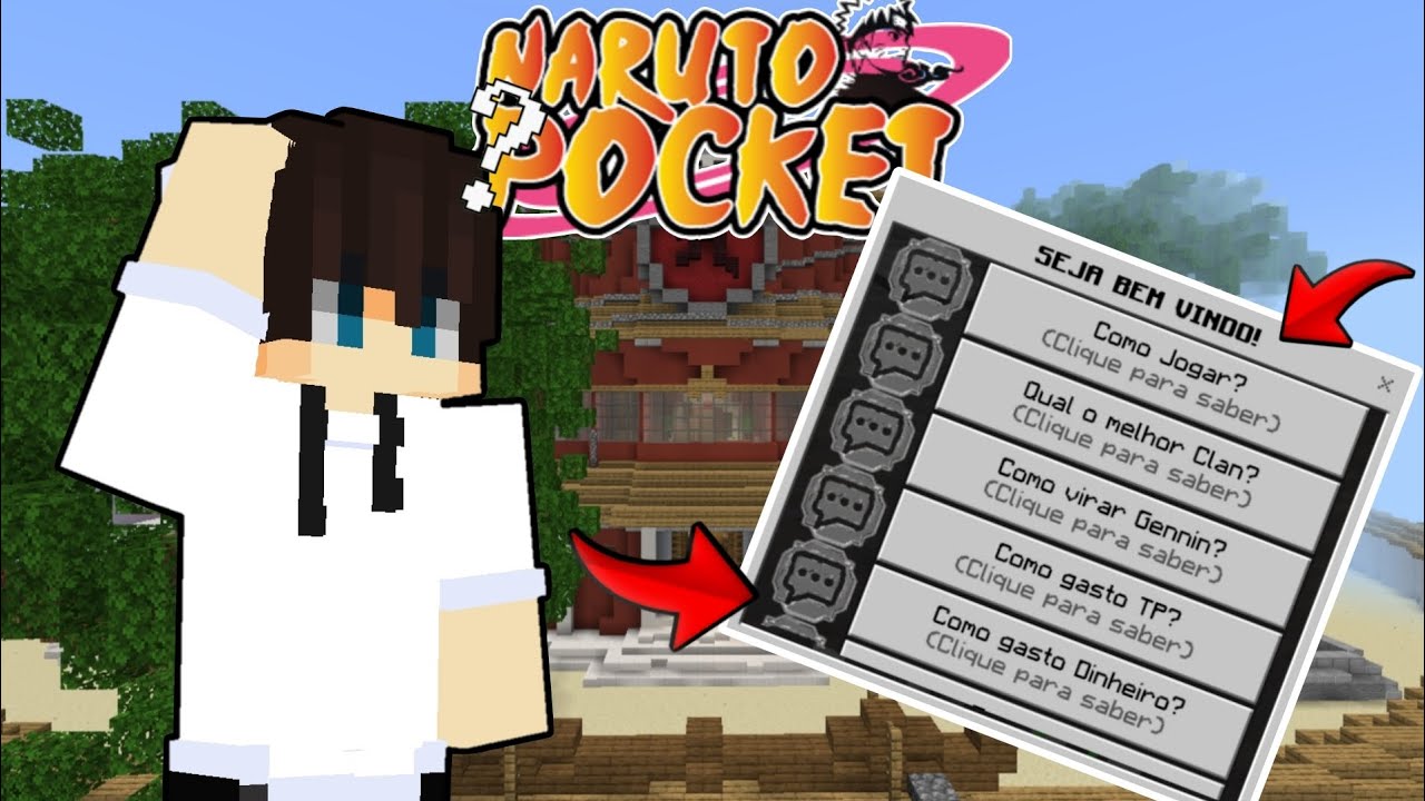 GUIA GERAL DE COMO JOGAR NO SERVIDOR DE NARUTO POCKET DA REDE DARK MCPE!!!
