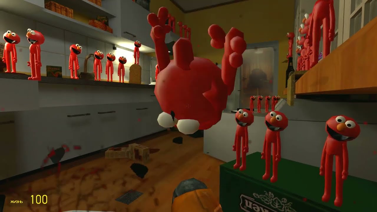 SPARTAN KICKING ELMO FAMILY IN KITCHEN! (Garry's Mod)