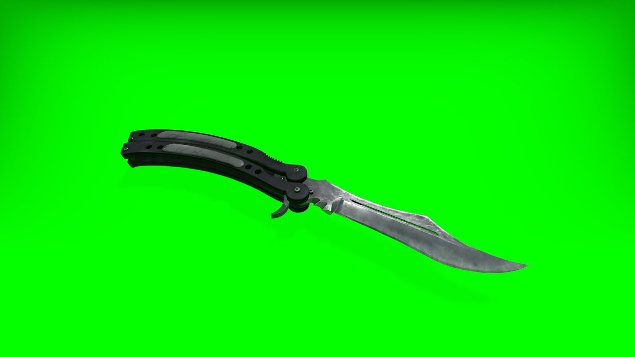 CSGO - All Butterfly Knife animations in greenscreen with slow-mo