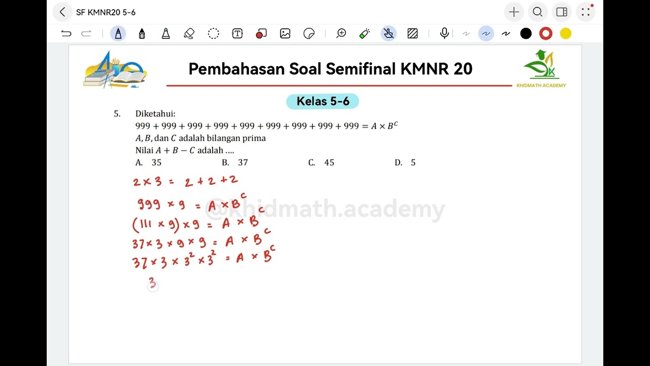 [PART 1] Pembahasan Soal Semifinal KMNR 20 Kelas 5-6 2025 