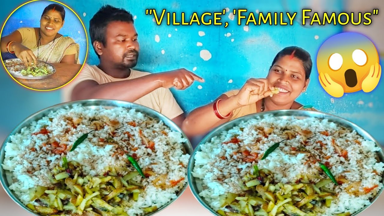 DELICIOUS Hand-Pounded RICE and Village Curry! Husband Wife Eating Show 🍛😋 Mukbang