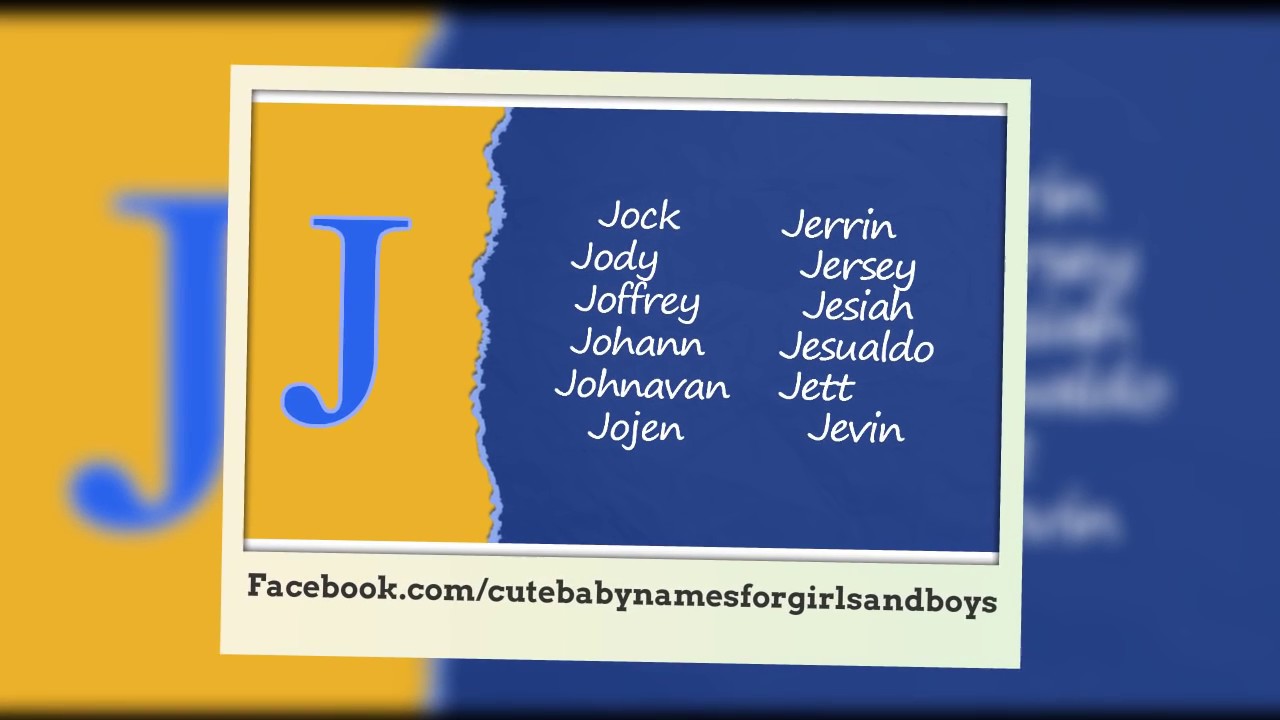 Unique Boy names that start with J.