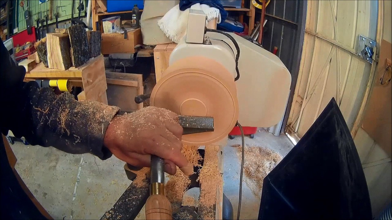 Turning a Green Oak Fishing Hand Reel