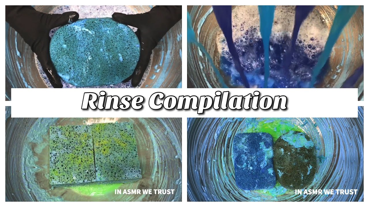 Paste Rinse Compilation | ASMR Sponge Squeezing