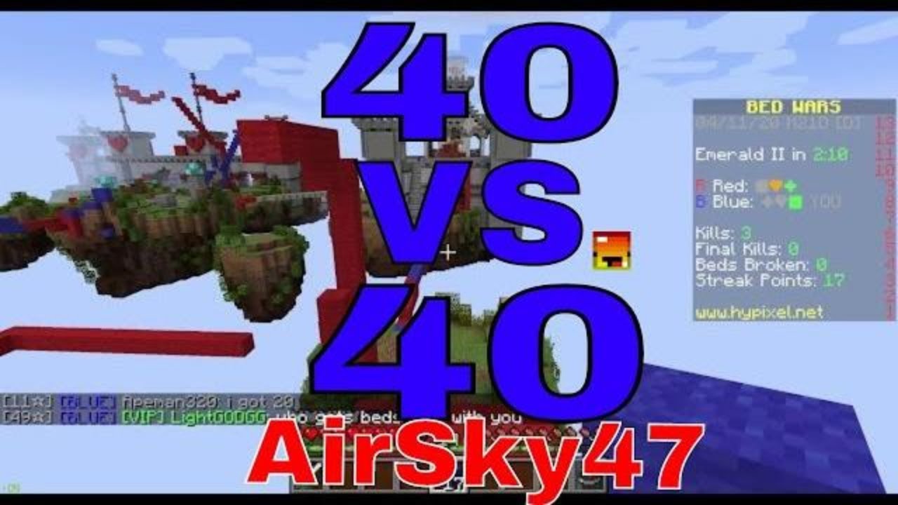 Minecraft Bedwars 40 vs. 40!