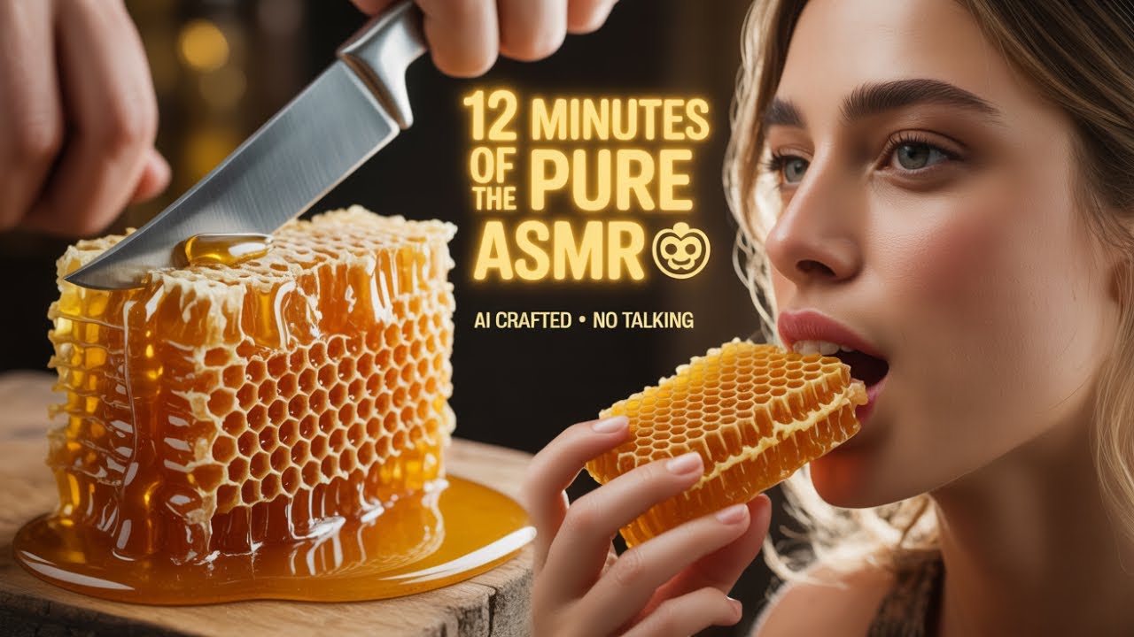 12 Minutes of Ultimate Honey ASMR 🍯 | Cutting, Eating, Crunching Sounds
