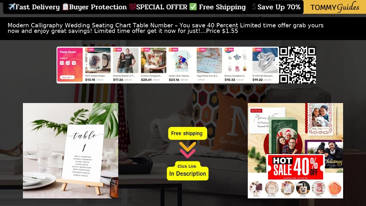 Modern Calligraphy Wedding Seating Chart Table Numbers 