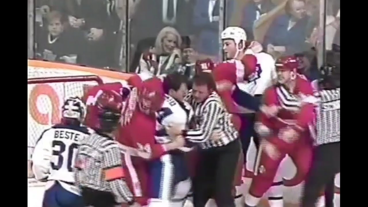 Red Wings - Maple Leafs rough stuff 3/11/89