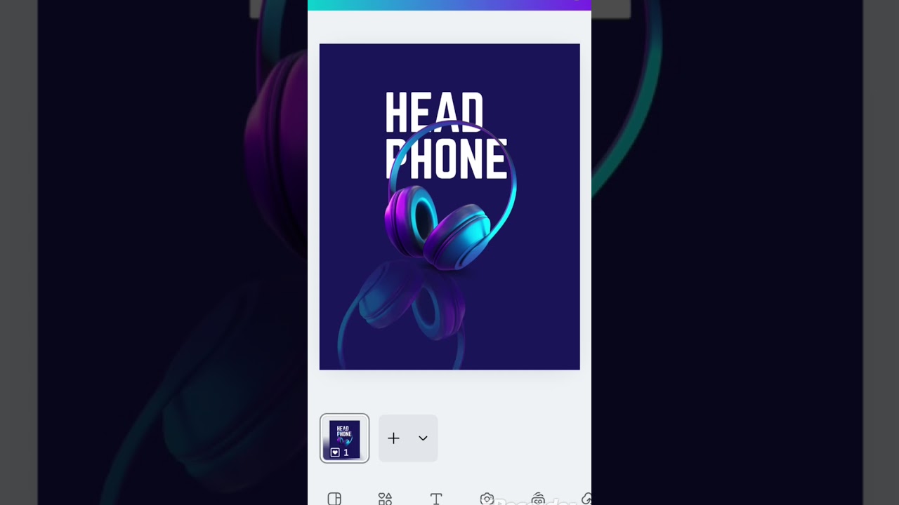 SStep-by-step tutorial to design this 3D headphone poster with glow and lighting effects! 💙✨