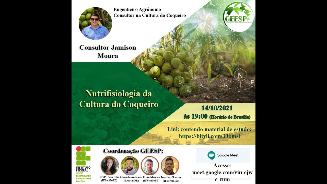 Nutrifisiologia da Cultura do Coqueiro - Participação Consultor Jamison Moura