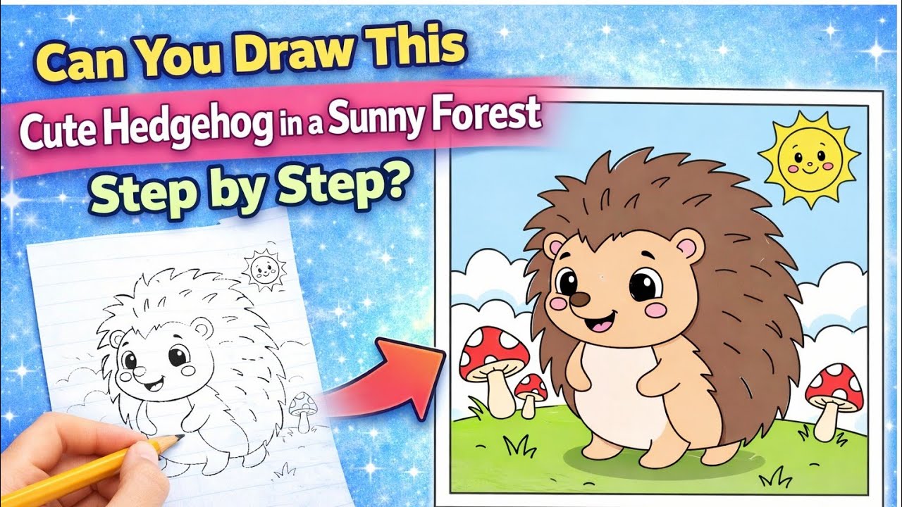 Can You Draw This Cute Hedgehog in a Sunny Forest Step by Step?