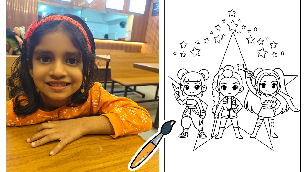 K‑Pop Demon Hunters Coloring Page for Kids 🎨 | Fun Coloring Activity for Kids  | Kpop Demon Hunters