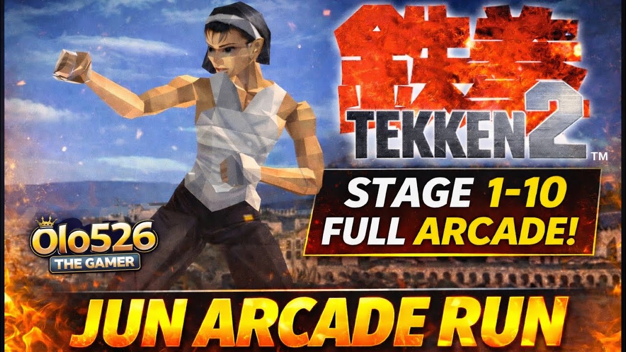 TEKKEN 2 – JUN Full Arcade Mode (Stage 1-10) | Retro PS1 Gameplay