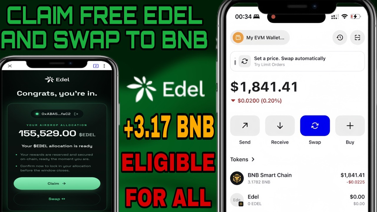 Claim Free Airdrop Edel EDEL ~ 3.17 BNB on Trustwallet