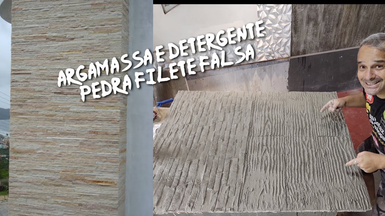 ARGAMASSA E DETERGENTE UM LINDO EFEITO DECORATIVO - EFEITOS CASEIRO COM ARGAMASSA  PEDRA FILETE